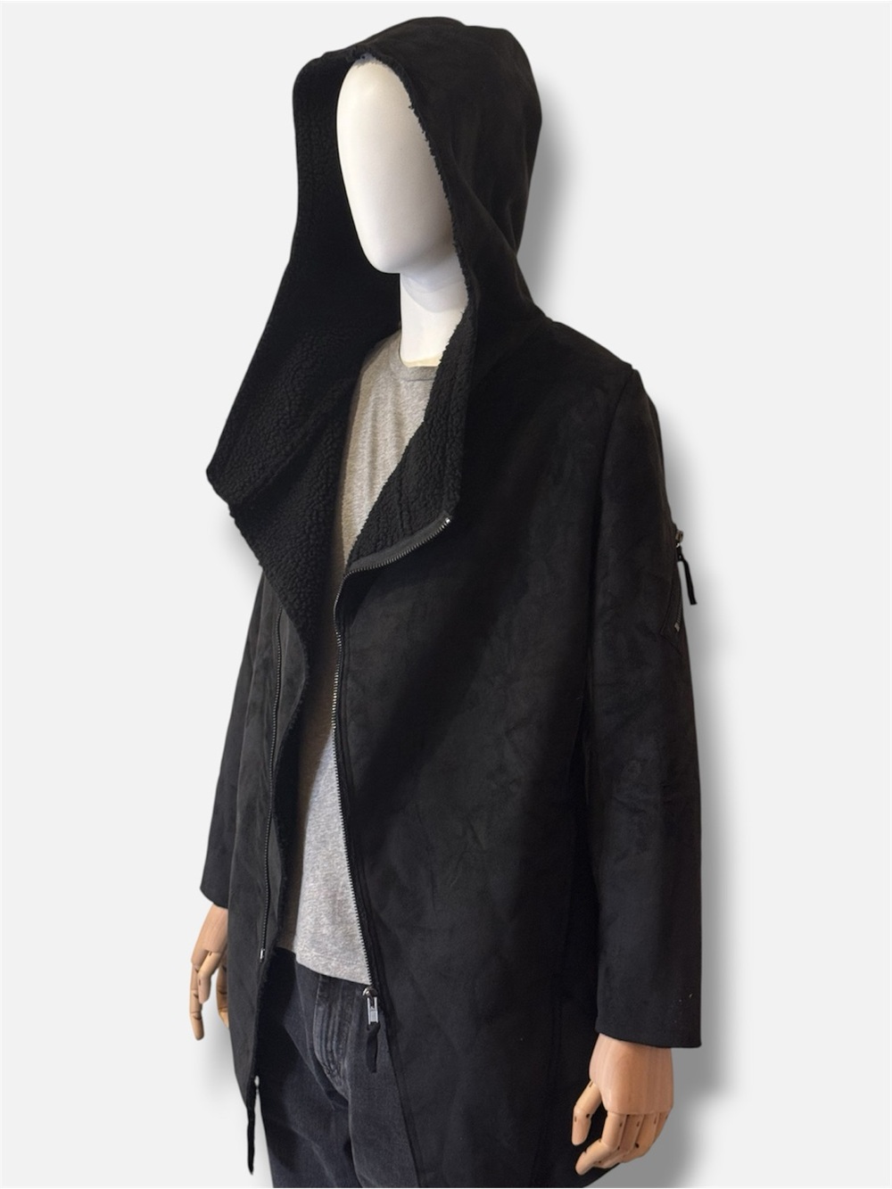 Men’s Black Hooded Lightweight Coat